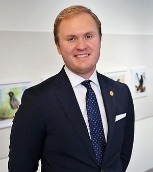 Viktor Lundblad (M), kommunstyrelsens ordförande. 